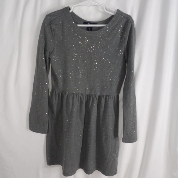 Gap's Girls  Dark Grey Dress With Sparkles Size S - Picture 1 of 4
